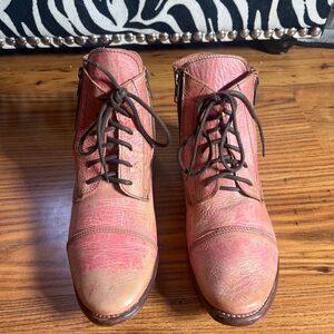 Bed Stu Cobbler Series Woman’s Pink Worn In Rustic Prairie,  Western Boots